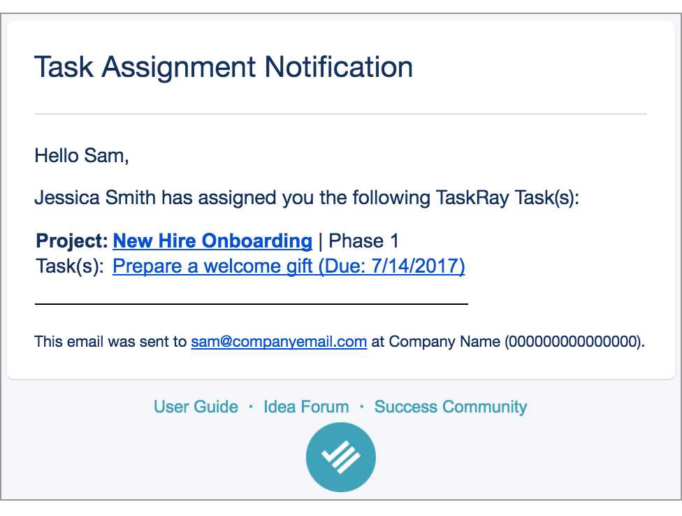 salesforce task assignment email template