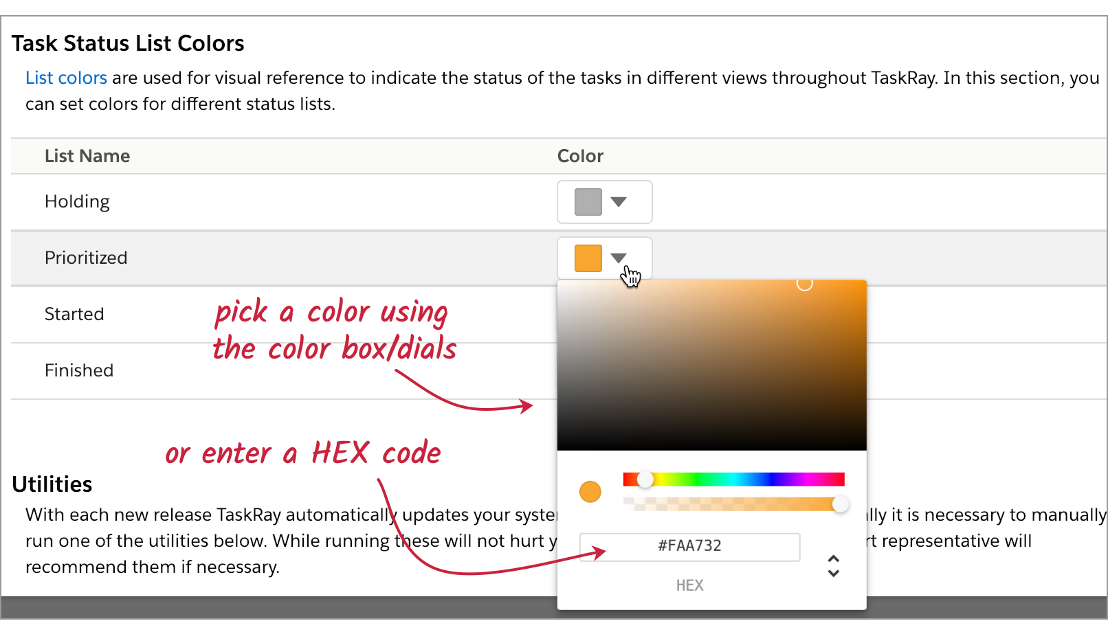 Project Status Color Codes